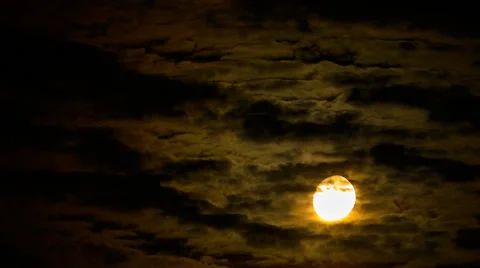 Moon behind the clouds Stock Footage 50826643