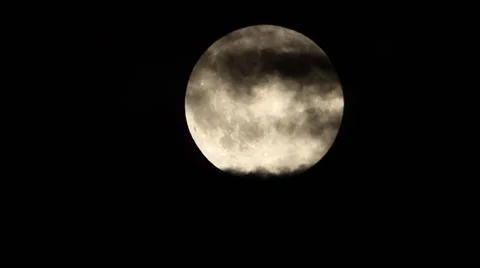 Moon behind clouds Stock Footage 67044442