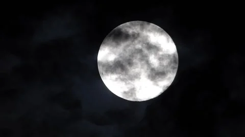 Moon behind clouds Stock Footage 67044695