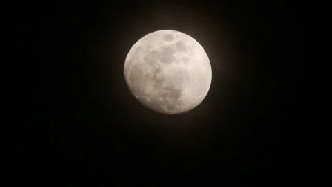Moon Behind the Clouds Stock Footage 143652416