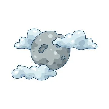 Moon behind clouds Stock Illustration