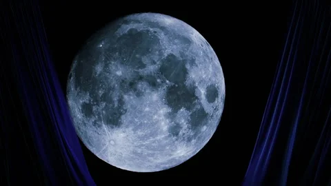 Moon behind the curtain Stock Footage 143411268