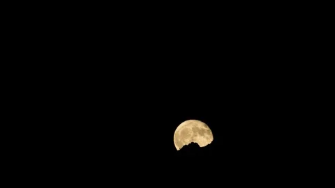 Moon Behind Mountain Night Timelapse Stock Footage 93108882