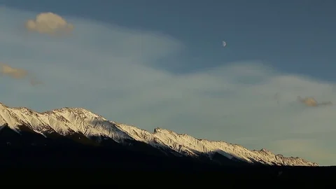 Moon behind Rocky Mountains Stock Footage 72290951