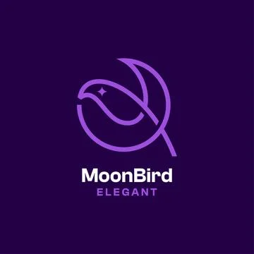 Moon Bird Logo Stock Illustration