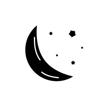 Moon black icon, vector sign on isolated background. Moon concept symbol Stock Illustration