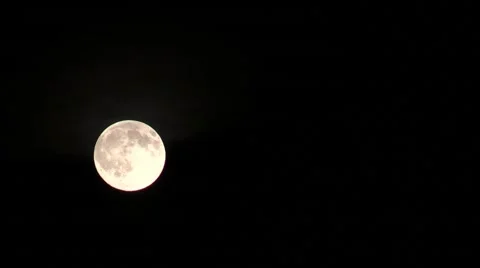 The moon on  black night sky and floating clouds Stockbeeldmateriaal 40455217