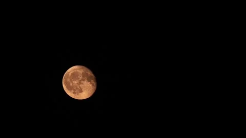 The moon in the black night sky. FullHD footage Stock Footage 288295556