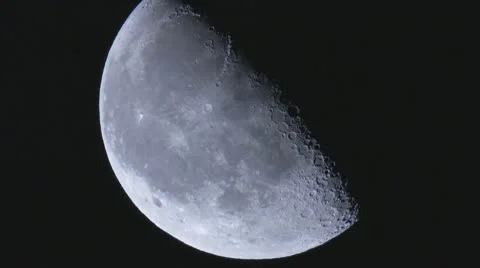 Moon in black sky Stock Footage 10609508