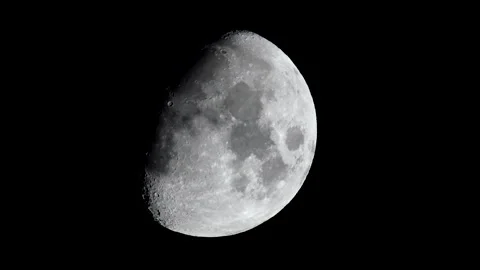 Moon in the black sky Stock Footage 146882955
