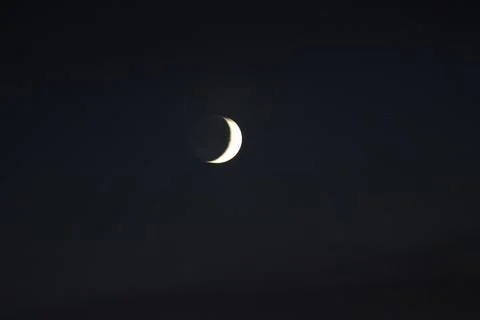 The moon in the black sky Stock Photos