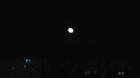 Moon. Block Houses. Stock Footage 10037119