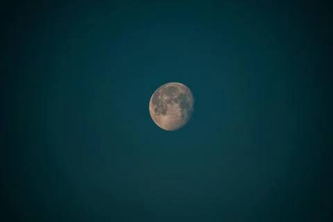 Moon in the blue background. Stock Photos