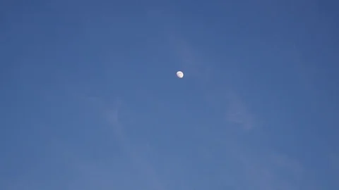 Moon in the blue sky evening Stock Footage 75431022