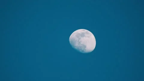 Moon on blue sky Stock Footage 174106321