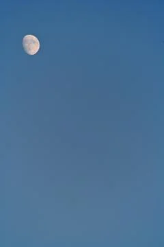 Moon in a blue sky Stock Photos