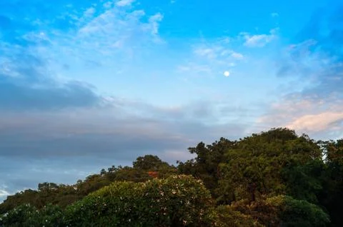 Moon with blue sky Stock Photos