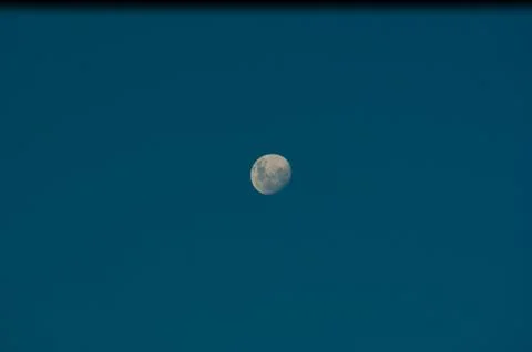 The moon in a blue sky Foto stock
