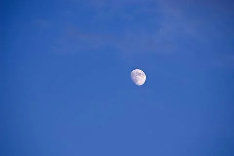 Moon in a Blue Sky Stock Photos