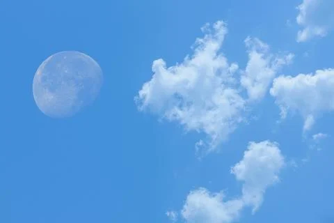 Moon in the blue sky Foto stock