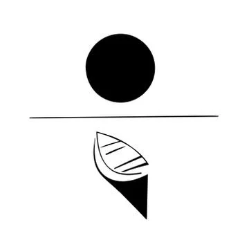 Moon boat logo Stock Illustration