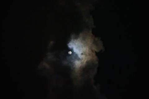 Moon bright in the dark night sky in Koh Samui, Thailand, 6 February, 2025 Stock Photos