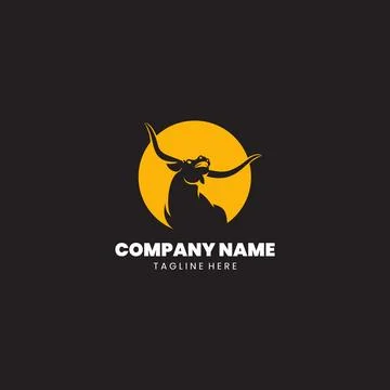 Moon bull logo Design vector Illustrazione stock