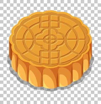 A moon cake isolated on transparent background Stock Illustration