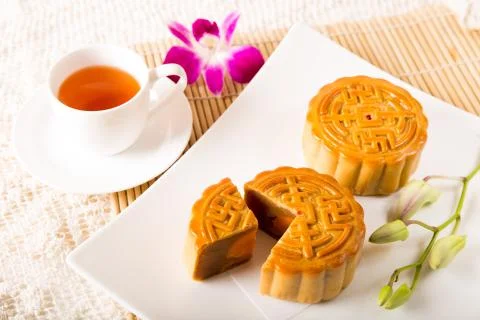 Moon cake Stock Photos