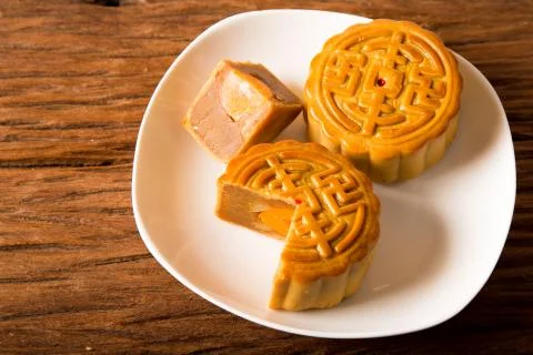 Moon cake Stock Photos