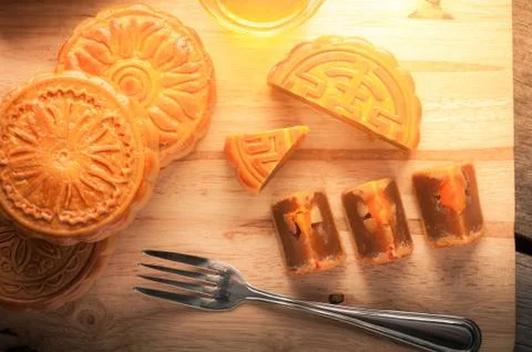 Moon cake Stock Photos