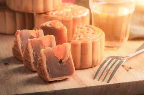 Moon cake Stock Photos