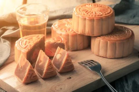 Moon cake Stock Photos