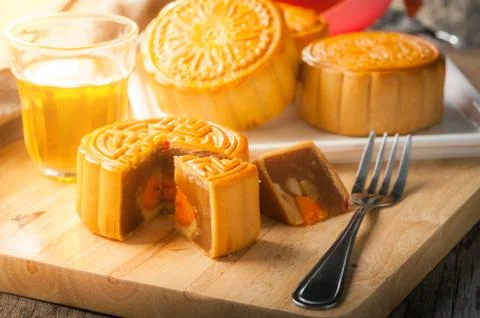 Moon cake Stock Photos