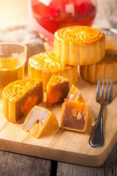 Moon cake Stock Photos