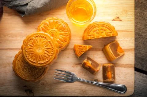 Moon cake Stock Photos