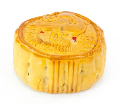 Moon cake on white background Stock Photos