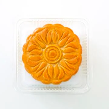 Moon cake on white background Stock Photos
