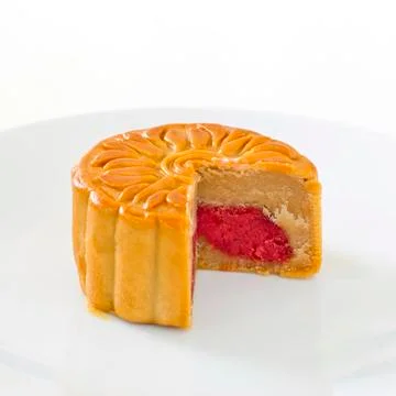 Moon cake on white background Stock Photos