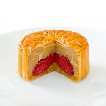 Moon cake on white background Stock Photos