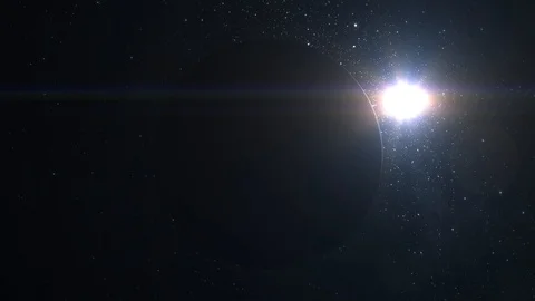 Moon. The camera flies around the moon. View from space. Stars twinkle. 4K. Stock-Footage 95085792