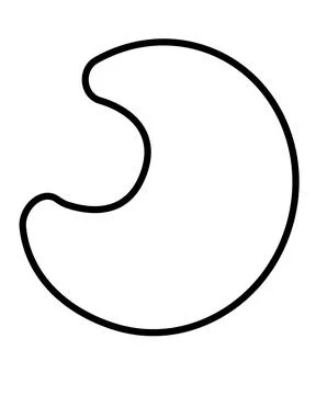 Moon, celestial body crescent - vector linear picture for coloring. Stock Illustration