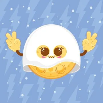 Moon character dressed as ghost with peace sign, vector illustration Illustrazione stock