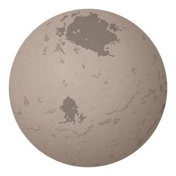Moon Charon, Isolated on White Stock Illustration