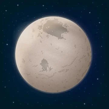 Moon Charon in Space Stock Illustration