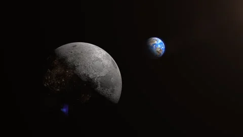 Moon cities from space Video stock 293464083