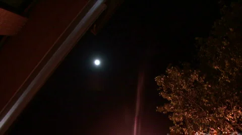 The Moon From The City Streets Video stock 299937
