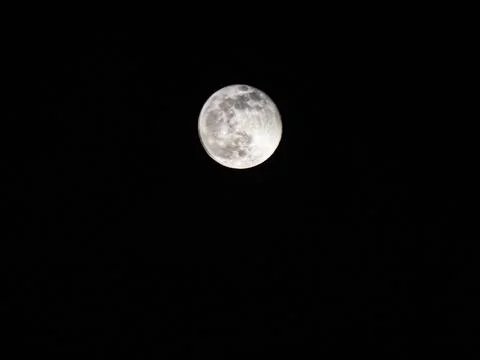 Moon In Clear Night Sky Stock Photos