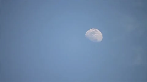 Moon on clear sky on daytime Stock Footage 50554445
