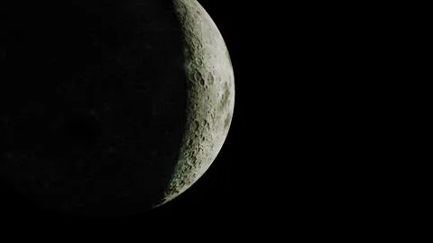 The moon is clearly visible in the clear black night sky Ilustração Stock